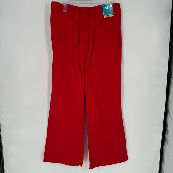 NWT Landau Natural red straight leg drawstring scrub pants - Picture 6 of 10